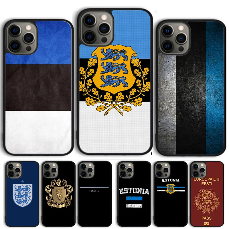 Estonia Coat of Arms Emblem Phone Case for iPhone 16 15 SE2020 7 8 Plus for Apple 13 11 12 14 Mini Pro Max Cover coque fundas