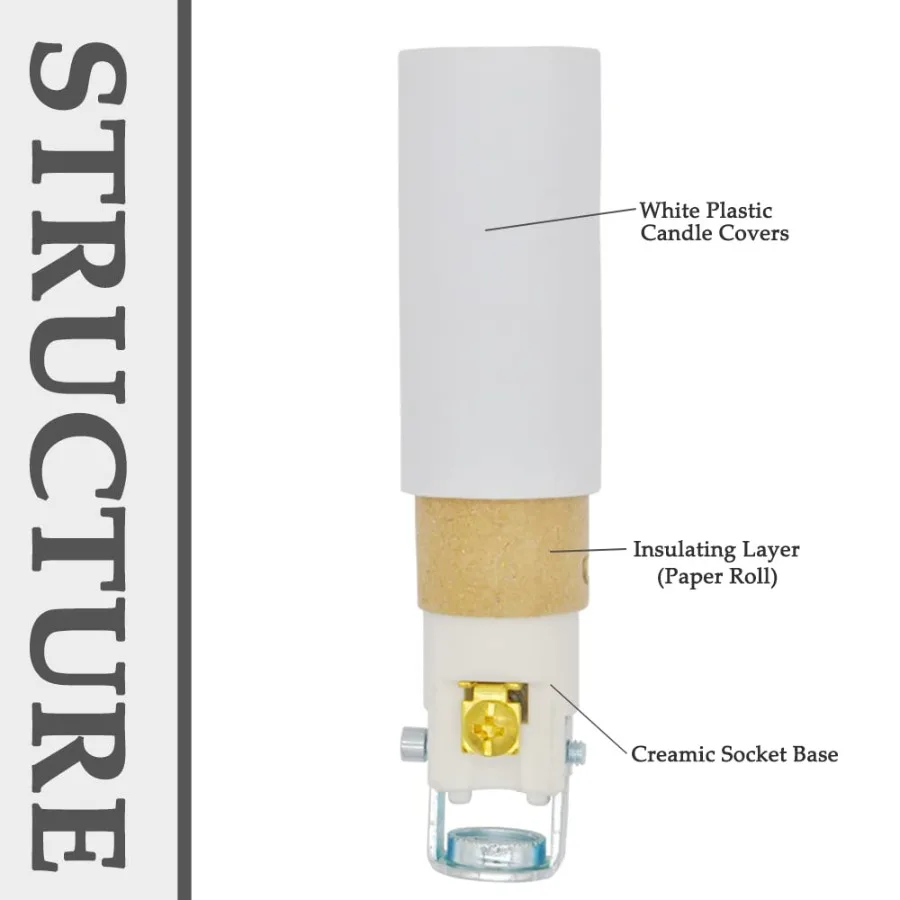 مقبس الشمعدانات السيراميكي E12 مع دعامة تثبيت الأنابيب لإعداد الإضاءة الأنيقة المتوافقة مع مصابيح قاعدة الشمعدانات