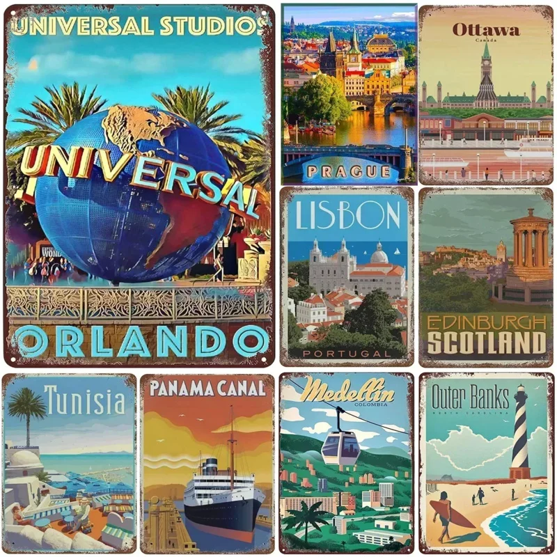 Metal Tin Signs Plaque Orlando Ottawa Wall Decoration Vintage Art Posters Iron Painting for Man Cave Home Cafe Garden Club Bar