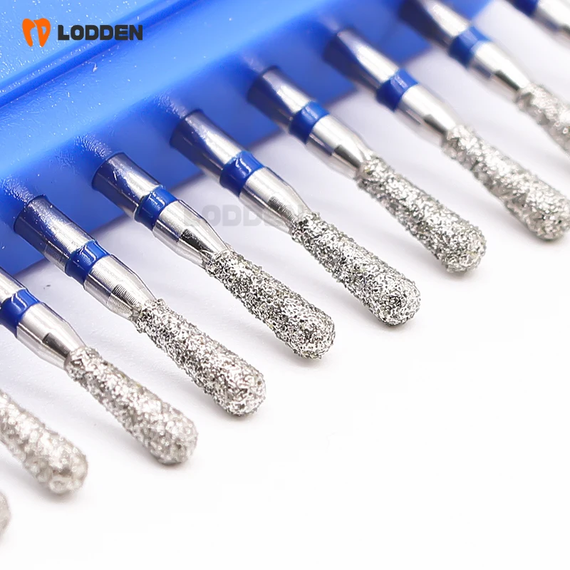 10pcs Dental Diamond Burs Drill Pear Shape Burs dental tools FG 1.6mm High Speed Handpiece for Teeth Grinding in Mouth