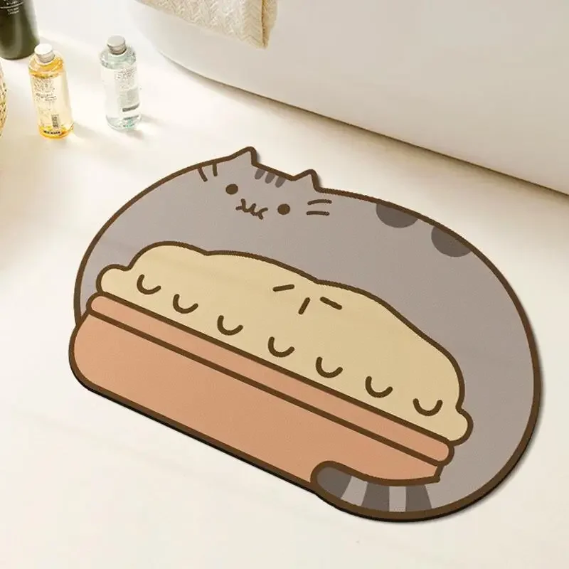 Pusheen Cat Carpet Cartoon Door Absorbent Mat Room Bathroom Non-slip Mat Home Decoration Rug 40x60cm Fashion Household Things