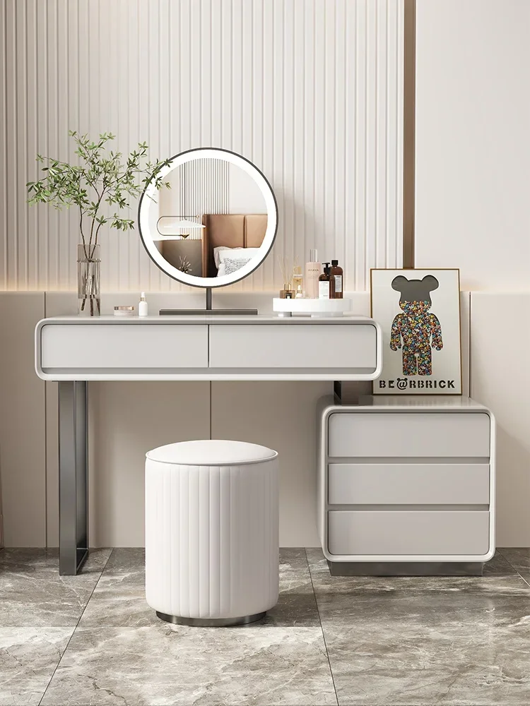 Modern minimalist dressing table simple wind small apartment bedroom high sense of luxury makeup table storage cabinets closet