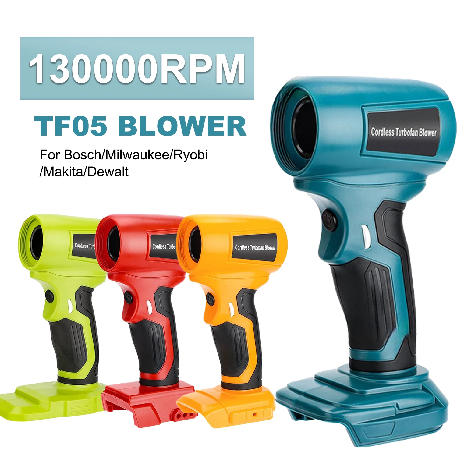 For Makita/Milwaukee/Dewalt/Bosch/Ryobi  Battery Newest Jet Blower Violent TurboFan Speed Wireless Handheld Air Blower