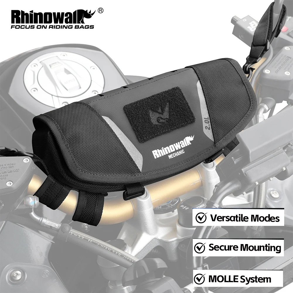

Rhinowalk Motorcycle Handlebar Bag Waterproof 2L Universal Front Storage Case With RaincoverFor BMW1250ADV KTM890 CF450 Kawasaki