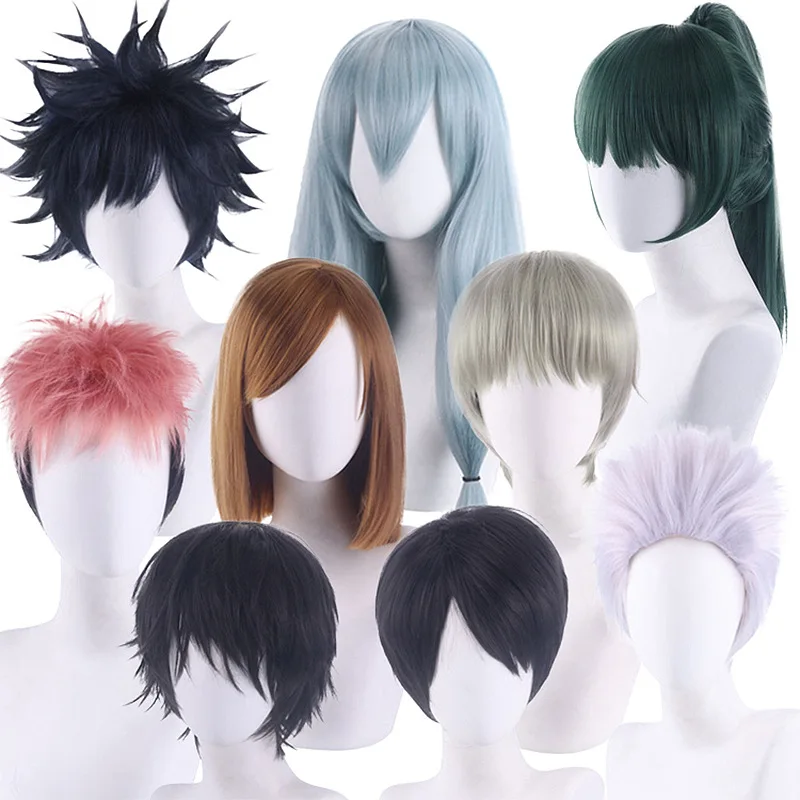 

Synthetic Wig Short Straight Anime Cosplay Hair Heat Resistant Costume Party Halloween Role Play Game Wigs for Men Women