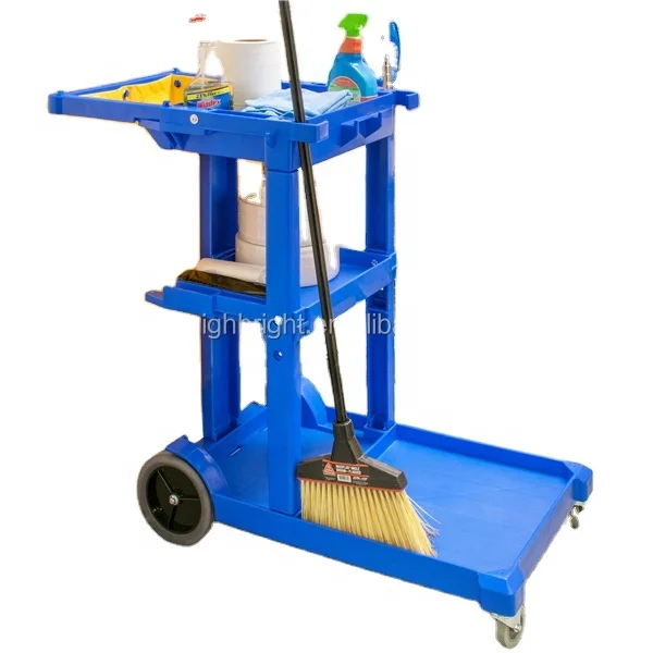 Hospital Janitorial Cart Hotel Folding Janitor Cart Housekeeping Mop Cleaning Trolley