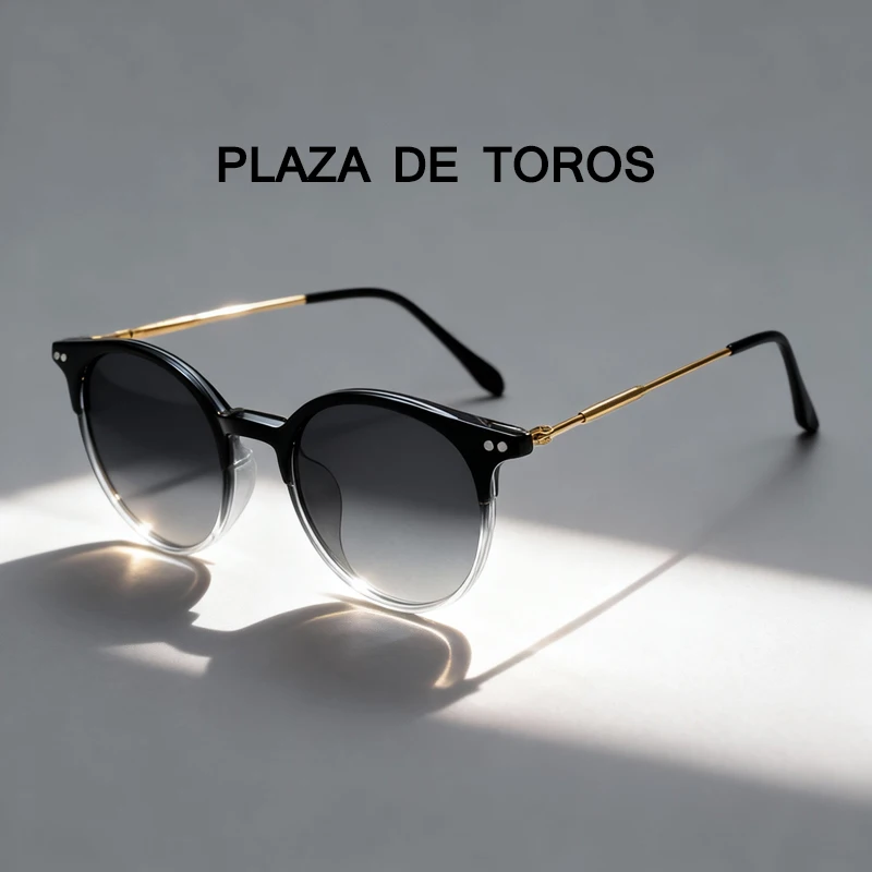 

Винтажные дизайнерские черные солнцезащитные очки с градиентом, мужские круглые модные TR90, высококачественные уличные солнцезащитные очки, мужские очки с защитой от ультрафиолета