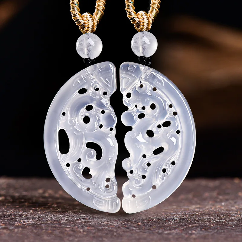 Authentic Natural A-grade Jadeite Blue Water 3D Guanyin Head Pendant Ice-type Jadeite Necklace Accessories For Women's Gifts