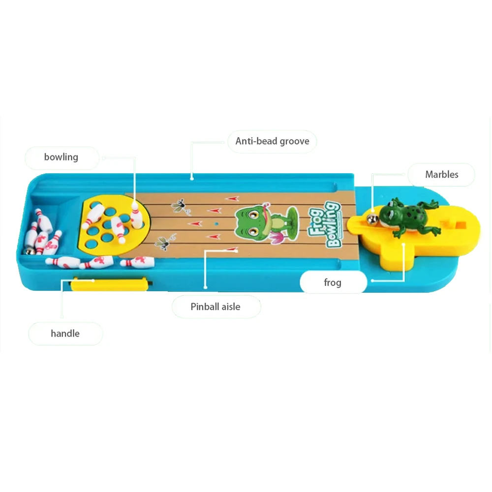 مجموعة ألعاب البولينج الضفدع الصغيرة، هدايا مضحكة للأطفال والكبار، مجموعة بولينج للأطفال للتطوير المبكر التعليمي