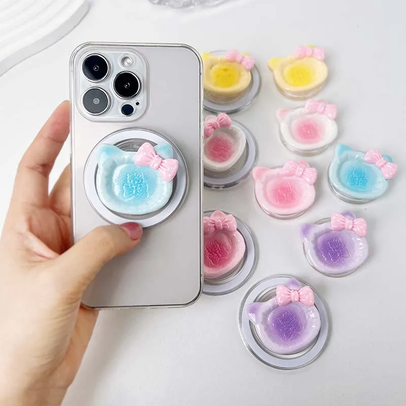 

Милый розовый держатель для телефона Grip Tok с магнитом и наклейкой (два варианта), подарок для девушки, подставка-держатель для телефона