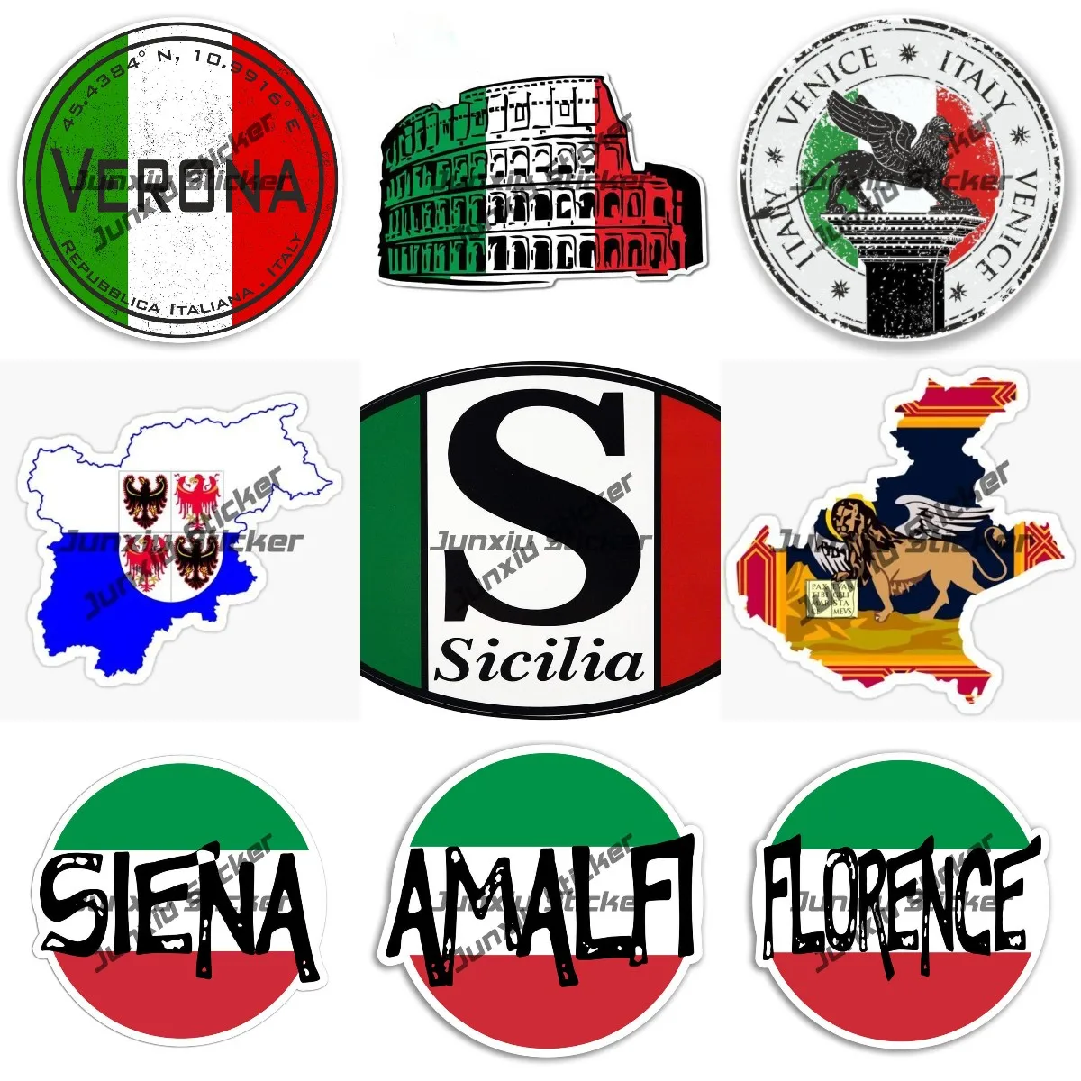 

Italy Sticker Colosseum Rome Florence Pisa Italia City Travel Seal Weatherproof Vinyl Decal Accesorios Para Auto Mainland China