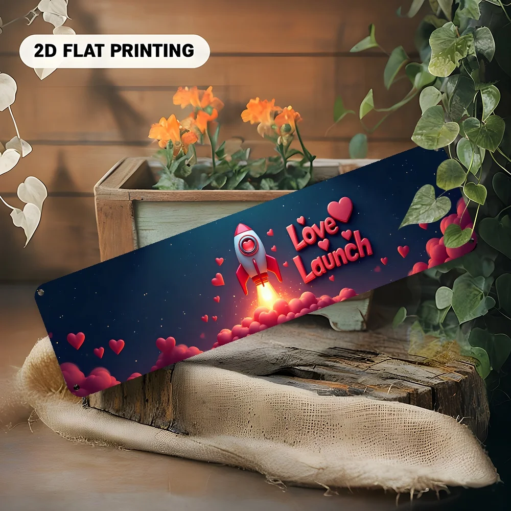 

Металлическая табличка «Любовь запускает ракету с сердцами», винтажный декор для стен спальни, ванной, гостиной, подарок на День святого Валентина, 2D