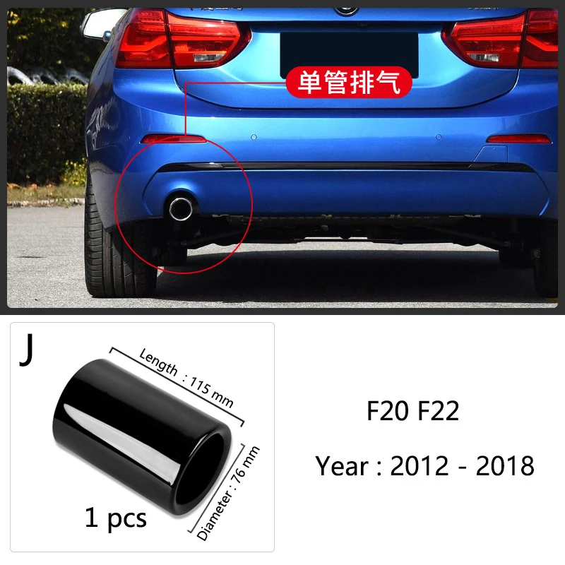Uitlaatsierstukken van roestvrij staal voor BMW 1 2 3 4 5 Serie X1 3GT F20 F22 F30 F32 F34 F36 F10 F48 autostyling