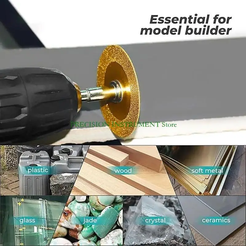 Mini Diamantes Corte Discos Vidro Vidro Com Roda corte com haste hexadecimal 1/4 polegada para cortar 37JD