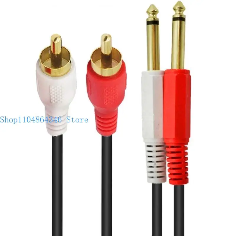 652F RCA to 1/4 Cable, Dual 1/4 inch 6.35 to Dual RCA Stereo Interconnect Cable Oxygen Copper- Conductor