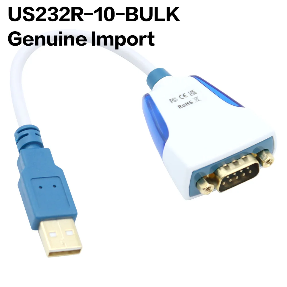 Voor US232R‑10‑BULK USB naar RS232 seriële converterkabel FT232R-chip 10CM DB9 mannelijk met TX RX LED-indicator debugkabel