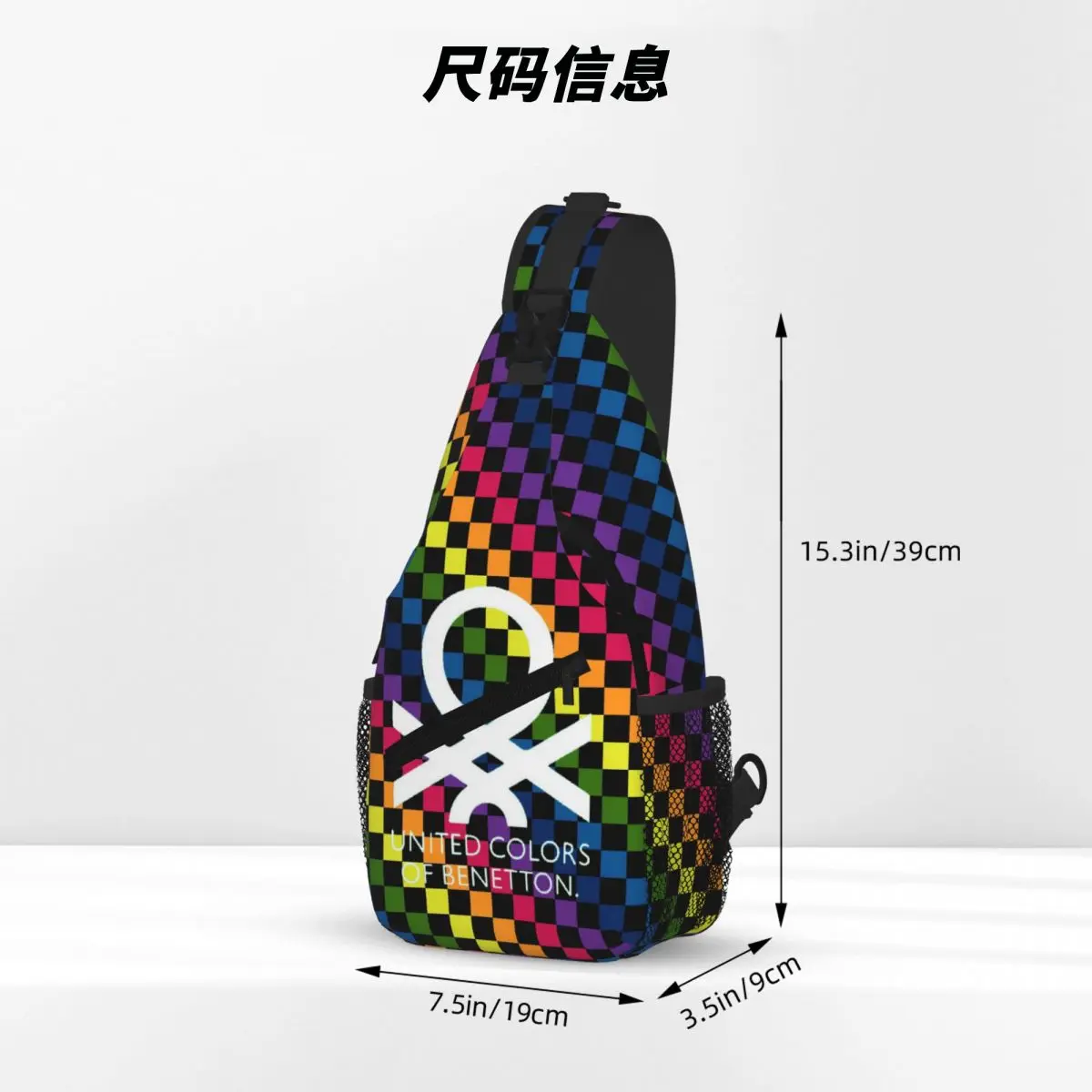 B-Benetton sac de poitrine sac à bandoulière une épaule pour hommes grande capacité loisirs mode petit sac à bandoulière