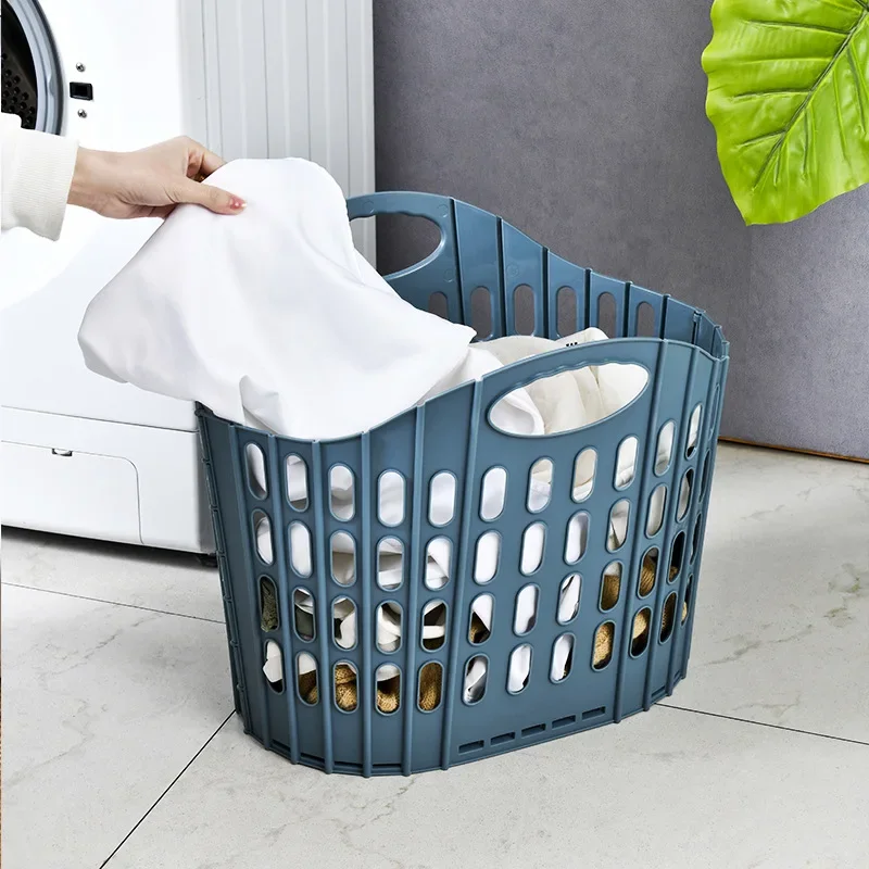 Collapsible Laundry Basket Plastic Laundry Basket Space-Saving Design for Easy Storage Portable Convenient Ideal for Home Use