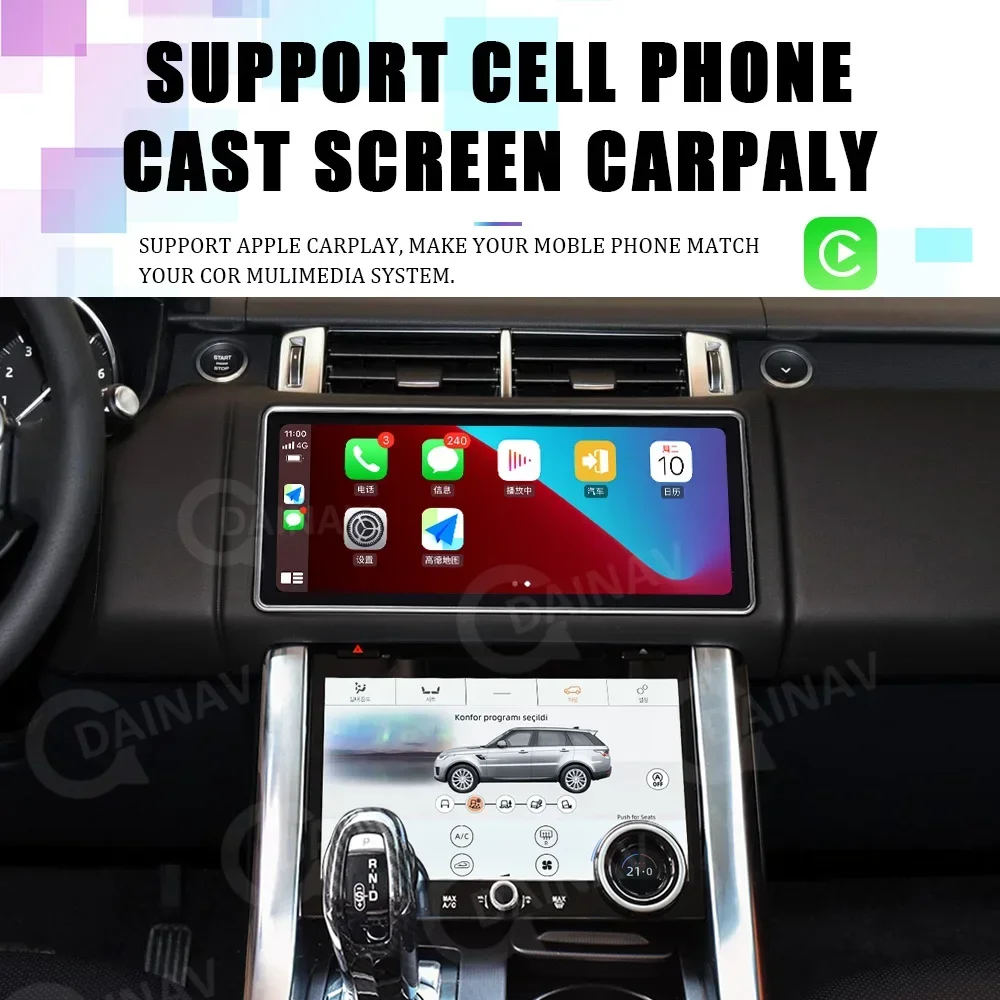 

12.3 Inch Car Stereo Radio GPS Navigation For Land Range Rover Sport L494 2013 2014-2016 IPS Screen CarPlay Android Auto