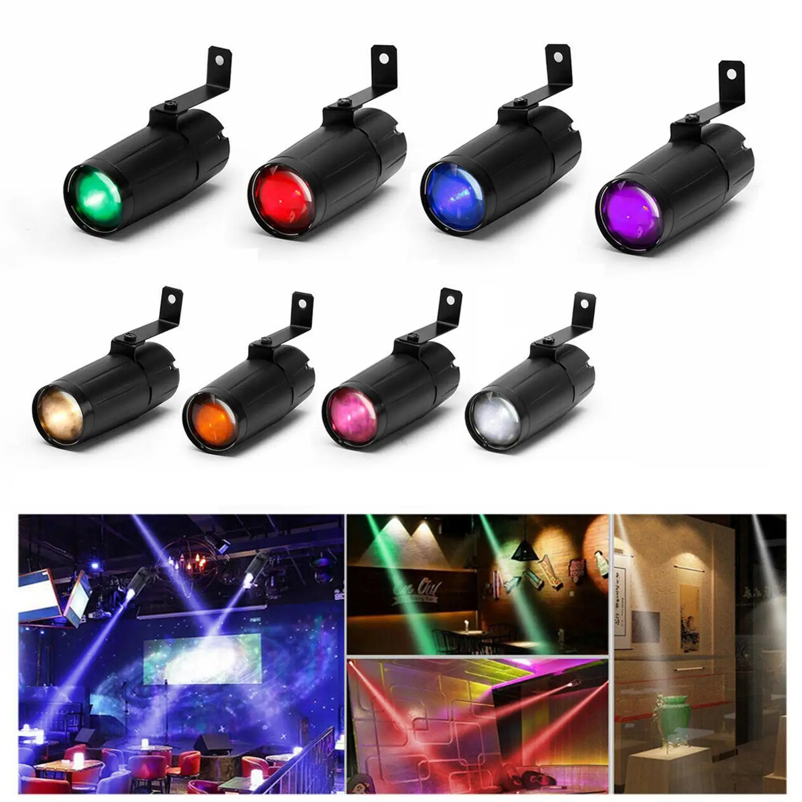Mini Stage Light Beam Adjustable Pin Spot Light DJ Bar Lighting for Club KTV Wedding Disco