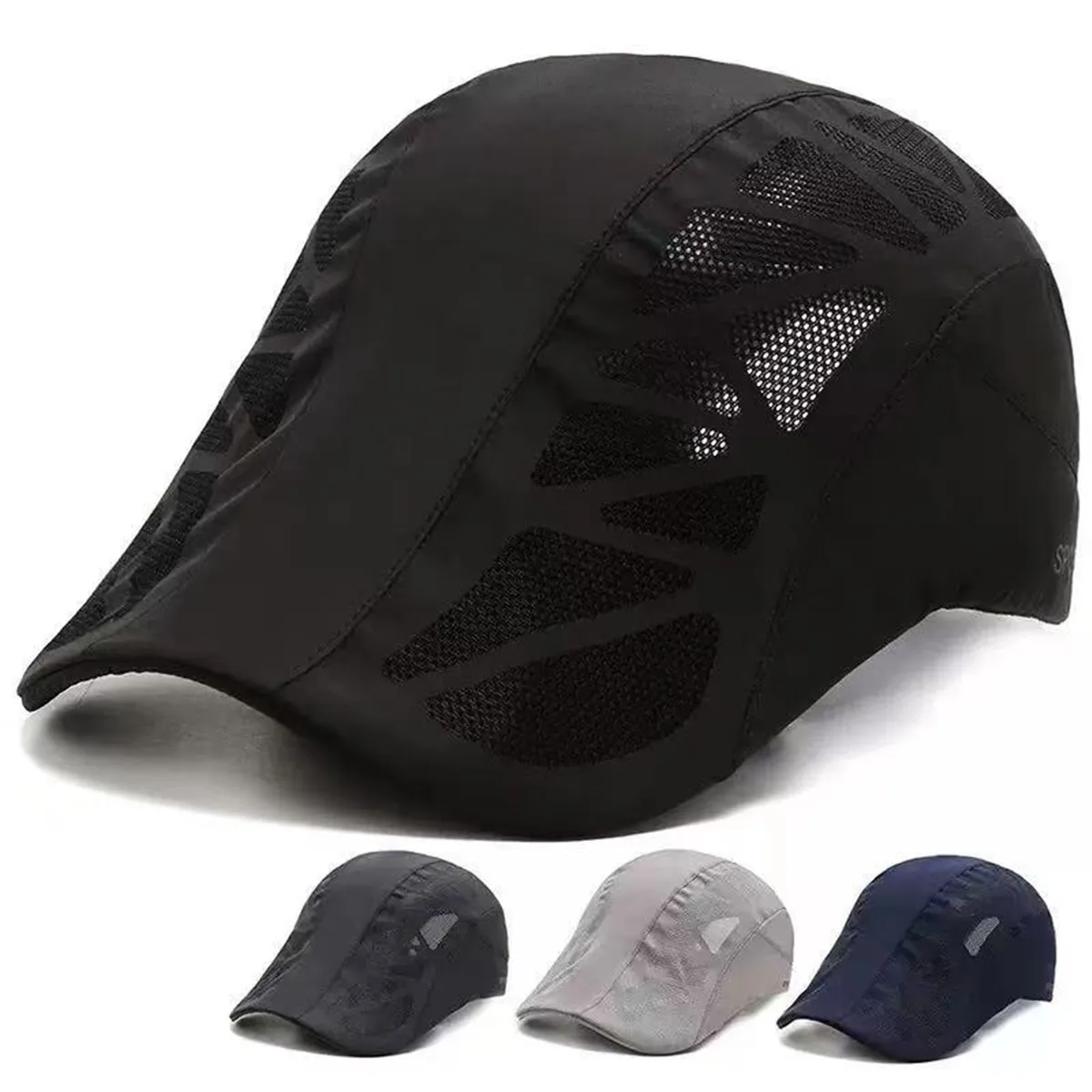 Herren Newsboy Caps Britische Malerhüte mit seitlicher Schnalle Verstellbare Flatcap Frühling und Sommer Hip-Hop Baskenmützen