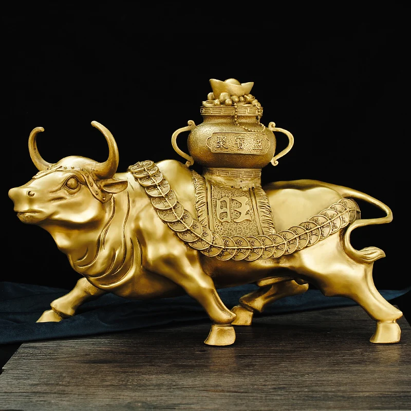 

Topnew Decoration Pure Copper Cornucopia Niu Wuniu Sending Blessing Zodiac Bull Home Decoration Opening Gift for Niu Jinniu