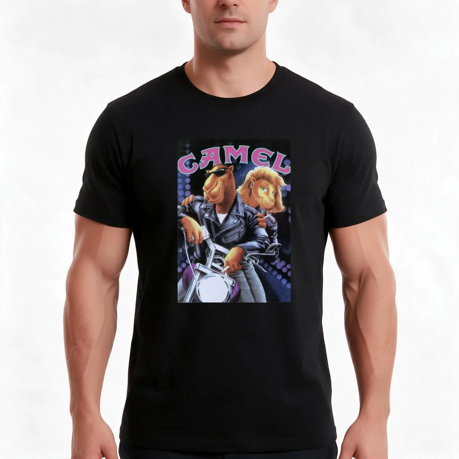 Camel Cigarettes T-Shirt Summer Casual Cotton Tee Oversized Streetwear Tops Vintage Graphic Print Loose Fit Short Sleeve