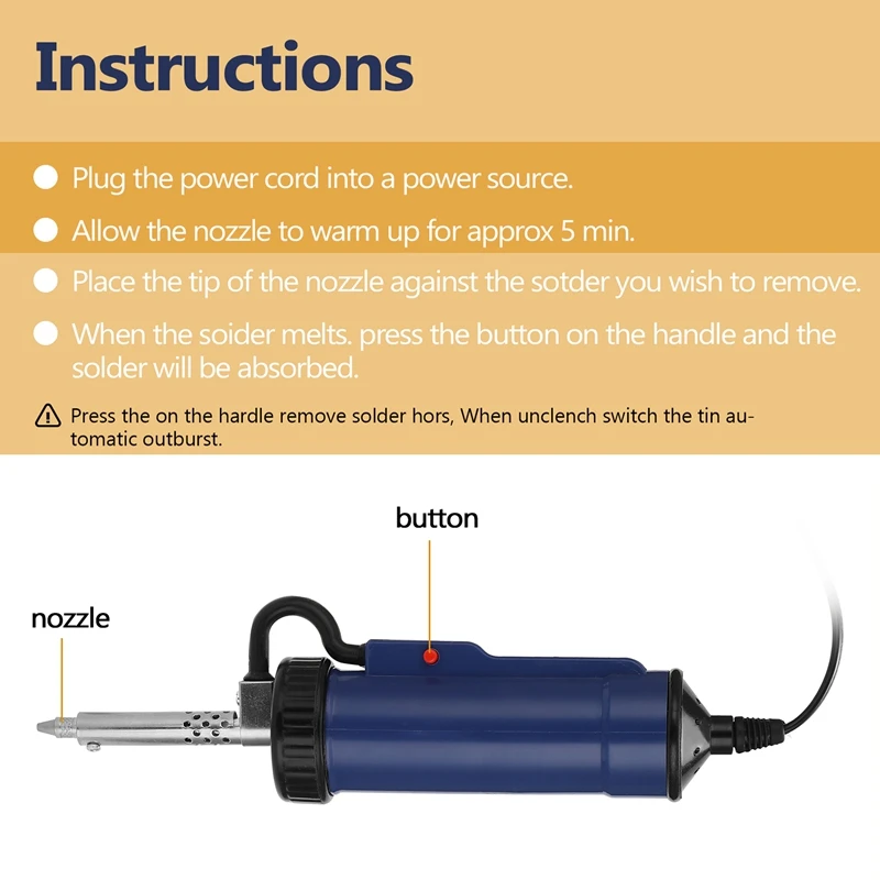 Desoldering Machine ADT03 Automatic Portable Electric Solder Tin Sucker Vacuum Soldering Remove Pump EU Plug