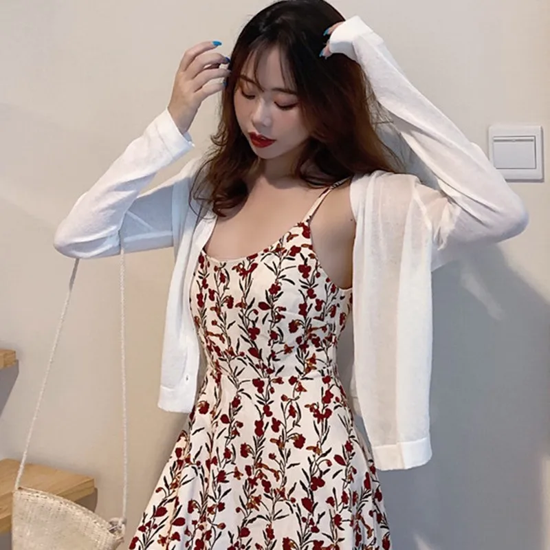 Women's Cardigan Casual Fashion V-Neck Single Breasted Button Casual Knitted Long-Sleeved Cardigan Knit Top