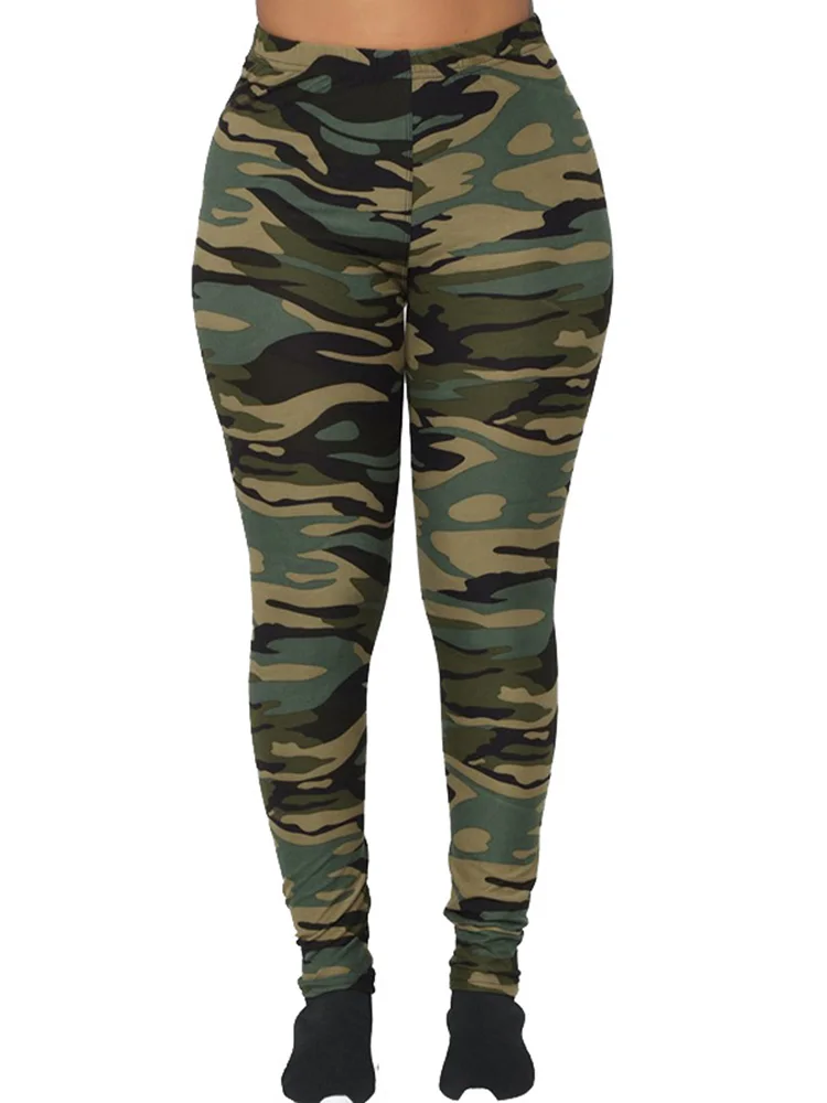 YSDNCHI-mallas de camuflaje para mujer, Leggings ajustados de alta elasticidad, pantalones de ocio adelgazantes, verano y otoño, novedad