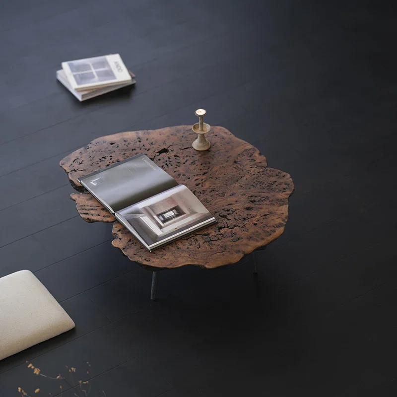 

North American walnut tree tumor coffee table new Chinese log tea table household small apartment living room solid wood small t