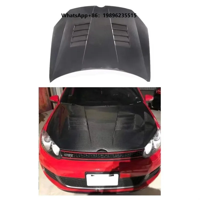 High Quality Front Hood Cover C Style Carbon Fiber Hood Bonnet for 2009-2012 Golf 6 MK6