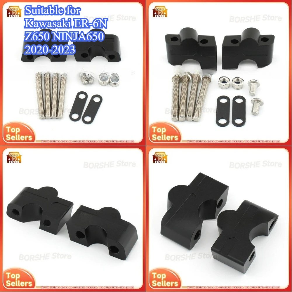 

2026 Motorcycle Handlebar Riser Kit Suitable for Kawasaki ER-6N Z650 NINJA650 2020-2023 Enhanced Height Adjustment Bracket for