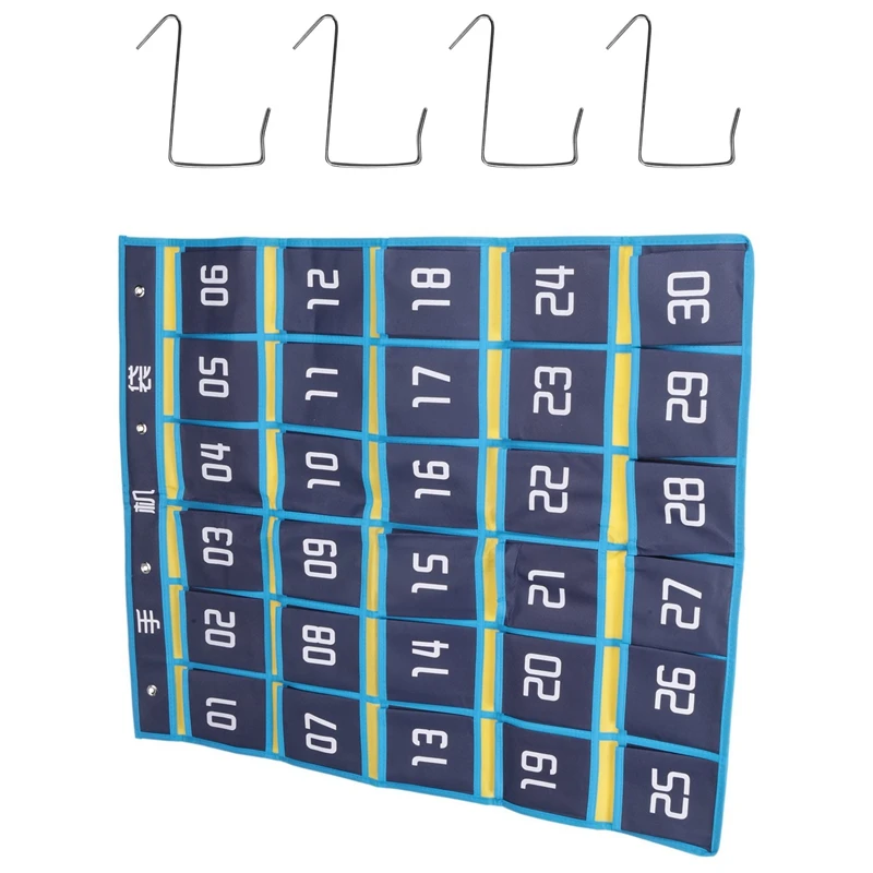 3X30 Numerowane kieszenie Wykres Wiszący organizer na telefon komórkowy Wisząca torba do przechowywania na uchwyty na telefon Kalkulator w klasie