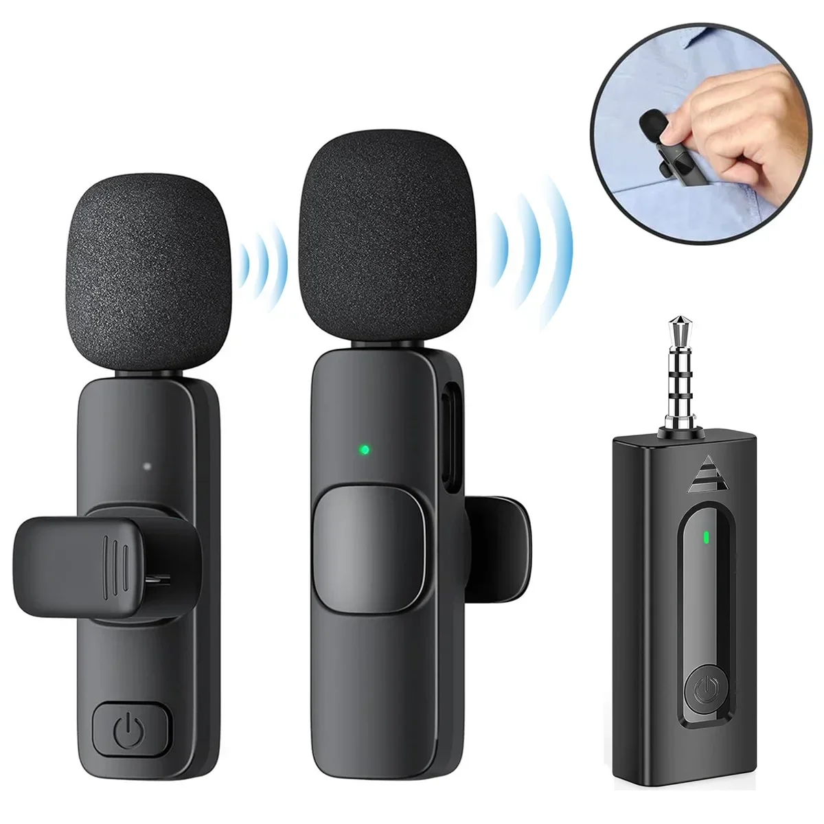 NEW Wireless Lavalier Microphone for Live Streaming/YouTube/TikTok/Facebook Live Noise Reduction Mic For iPhone/Android