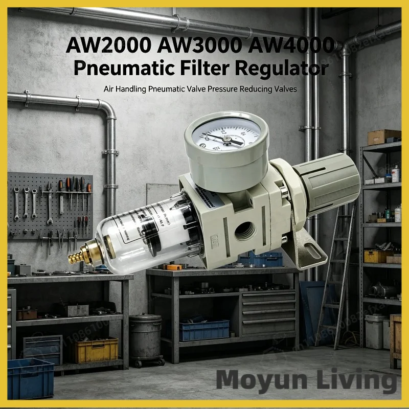 For AW2000 AW3000 AW4000 Pneumatic Filter Regulator Air Pressure Reducing Valve Compressor Air Treatment System Parts FRL Unit