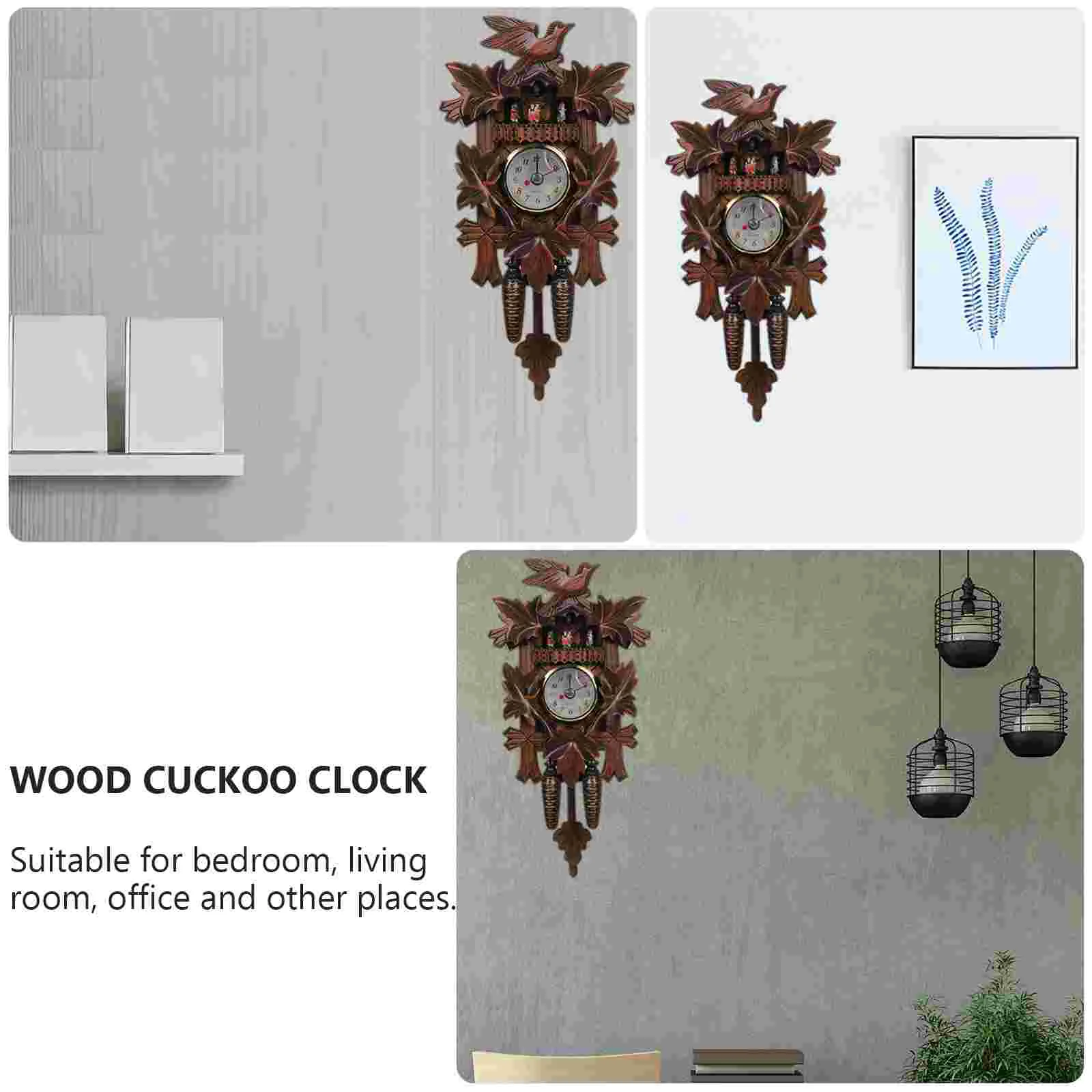 Digital Wall Clock Clocks Wooden Hanging Cuckoo Christmas Small Decoration Coffee Office