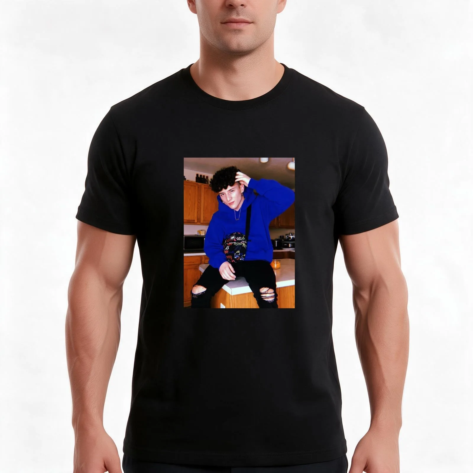 tony lopez #2 T-Shirt, Summer Casual Cotton Tee, Oversized Streetwear Tops, Vintage Graphic Print, Loose Fit Short Sleeve