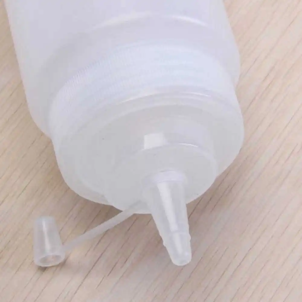 250Ml Witte Transparante Plastic Saus Knijpfles Dispenser Met Dop