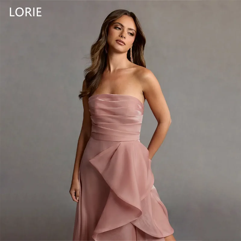 

LORIE Level Chiffon Pleat Party Dresses Strapless Spaghetti Strap Evening Prom Dress Floor-Length Prom Gowns 2025 Customized