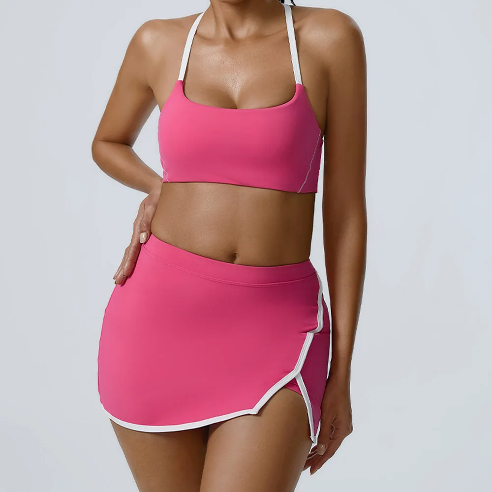 Yoga Set 2 Piece Sportswear Gym Clothes Women Sports Set Sport Bra Top High Waist Shorts Fitness Suit Running Workout Tracksuit