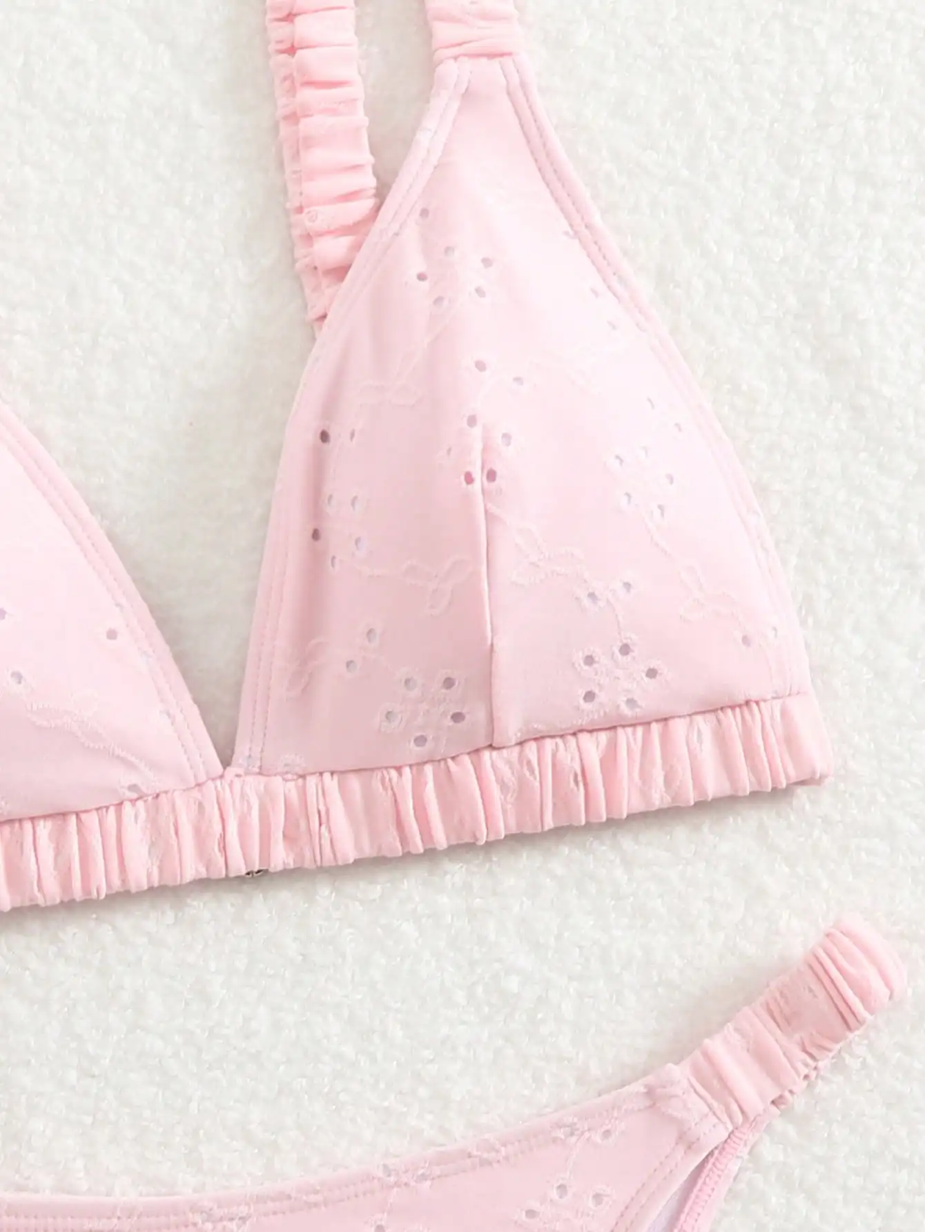 طقم بيكيني مثير بلون سادة على الموضة للشاطئ الصيفي، نمط جميل، نمط داخلي، مناسب للعطلات والمهرجانات