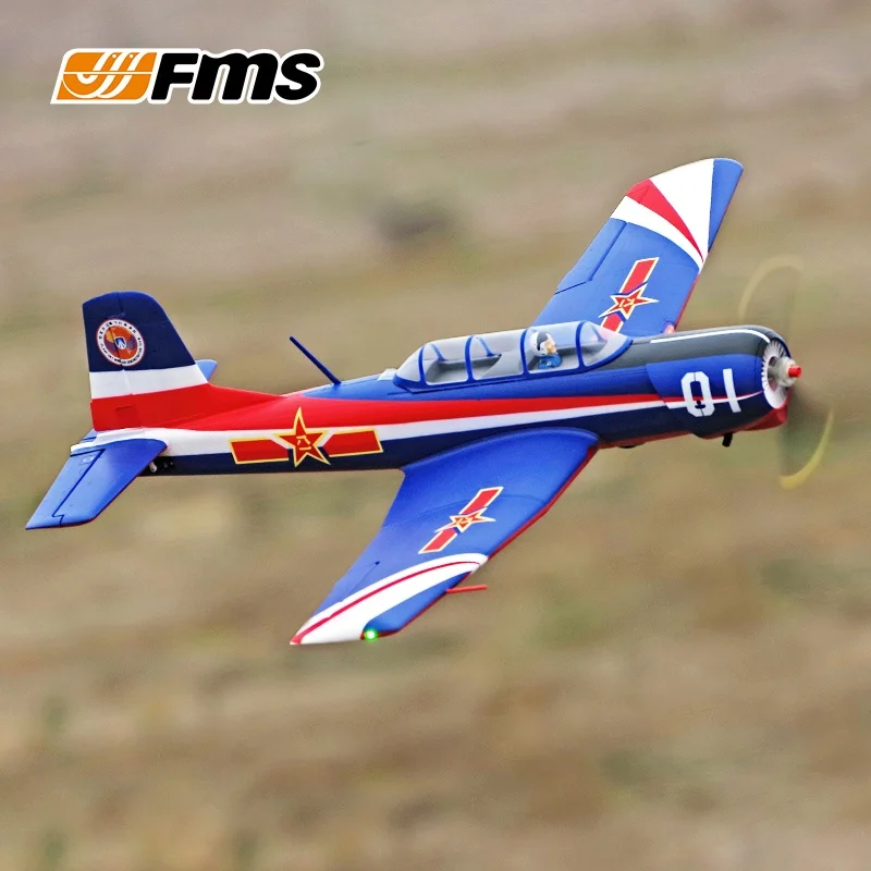 Fms 1200mm 1.2m Cj6 Cj-6 Rc Airplane Chinese Trainer Beginner Pnp With Retracts Radio Control Model Plane Aircraft Avion Gifts