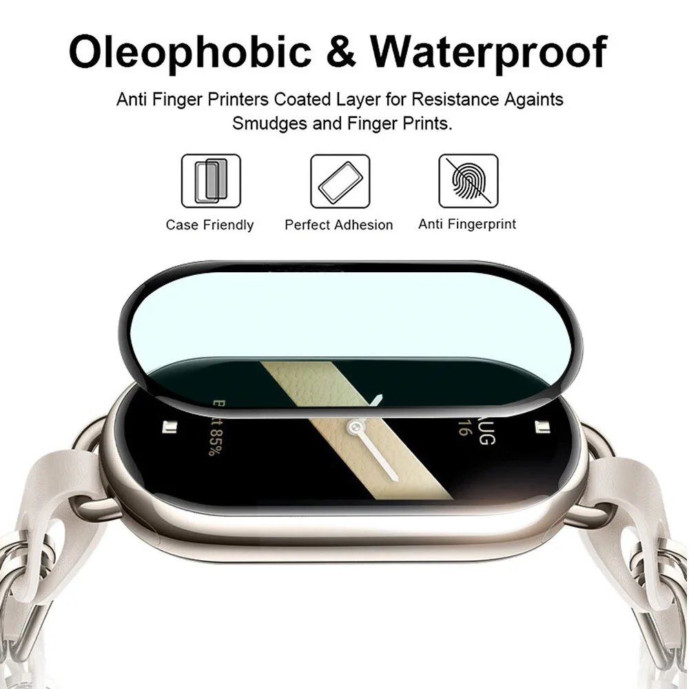 샤오미 밴드 8 용 HD 3D 곡선 필름, 부드러운 풀 커버 스마트 워치 스크린 보호대 필름, 시계 액세서리, 1 개, 3 개