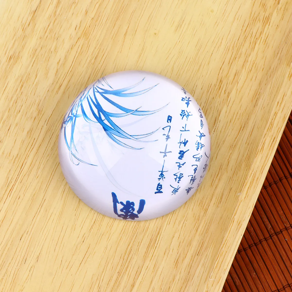Crystal Glass Hemisphere Paperweight 80Mm Solid Calligraphy Paperweight Stationery Supply Chinese Calligraphy Tool