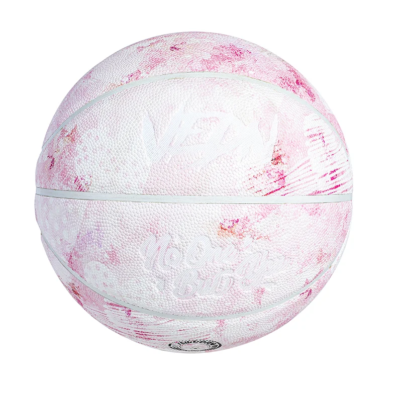 Ballon de basket-ball professionnel en PU rose pour femme, 4 couches, extérieur, mignon, taille officielle 7, financièrement non
