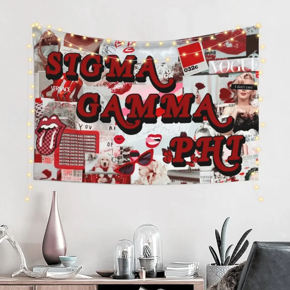 Sigma gamma phi red collage sgphi thusa Tapestry Bedroom Decoration Decoration Pictures Room Wall Tapestry