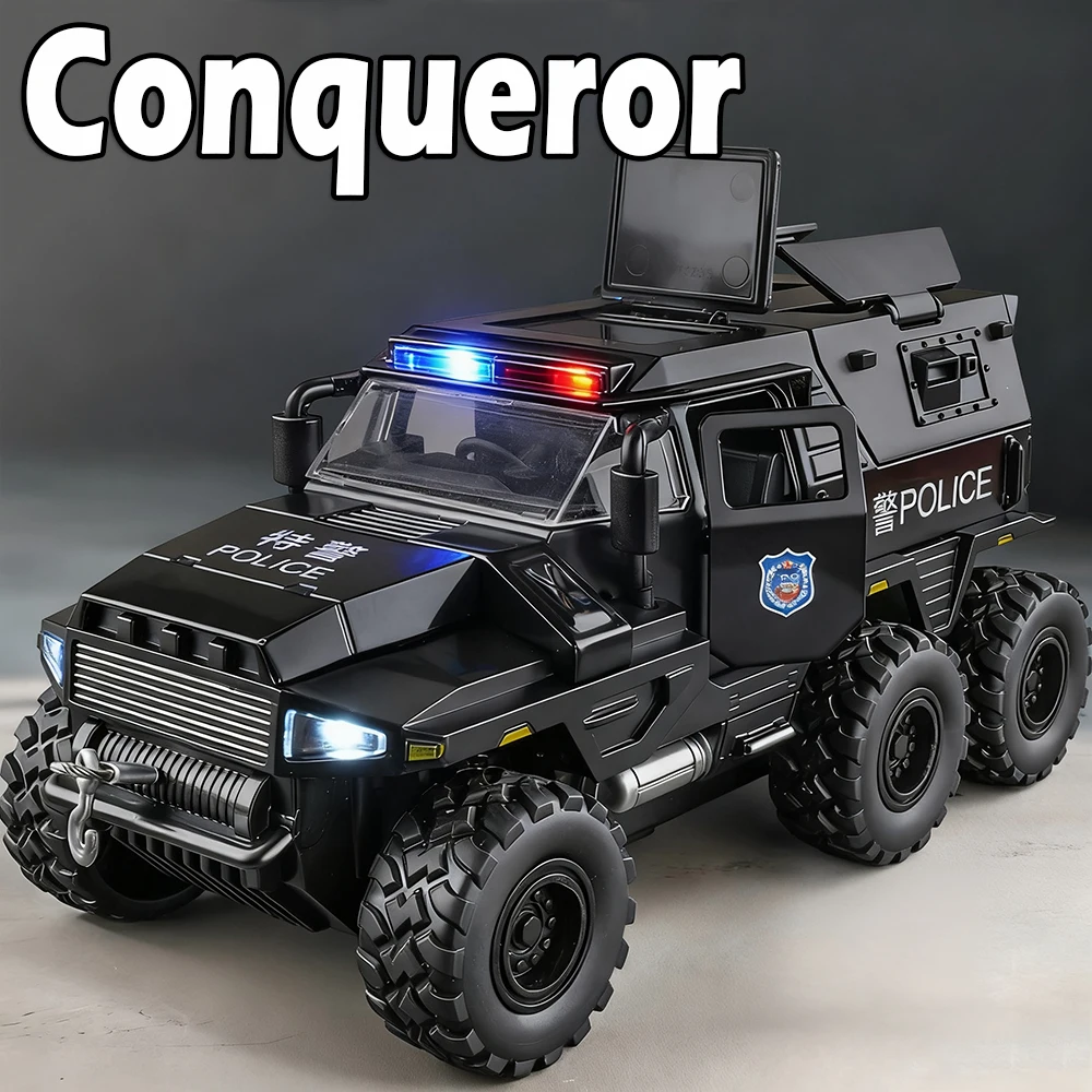 1:32 Conqueror Dongfeng Mengshi Armored Vehicle Diecast Model Alloy Toys Doors Opened Sound Light Pull Back Car Christmas Gifts