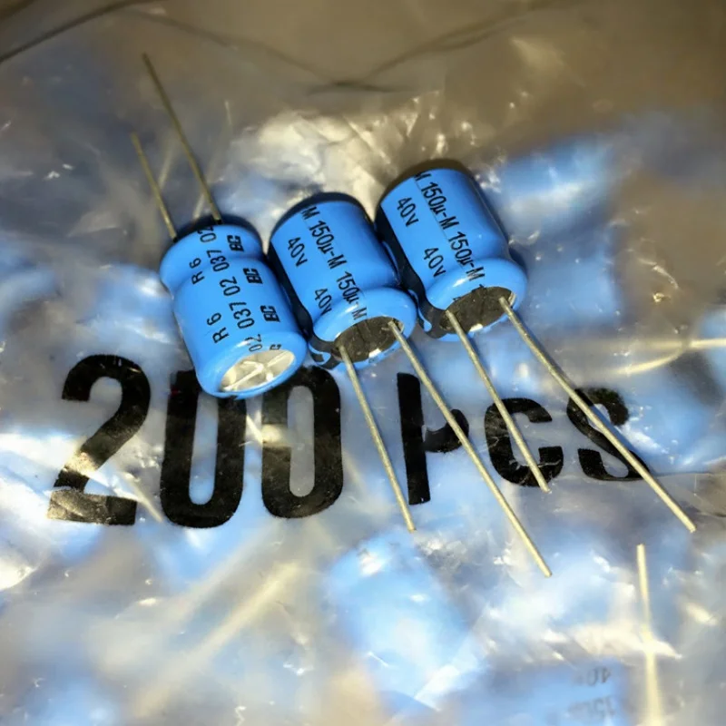 

10PCS 150UF 40V Imported fever electrolytic capacitor 40V 150UF 10X12.5 037 Replace 35V Blue Robe