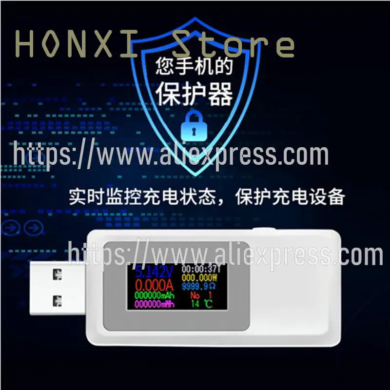 USB 전류 전압 용량 전력 테스트 장비, 모니터링 KWS-MX19, 휴대폰 충전기, 모바일 전원, 1 개